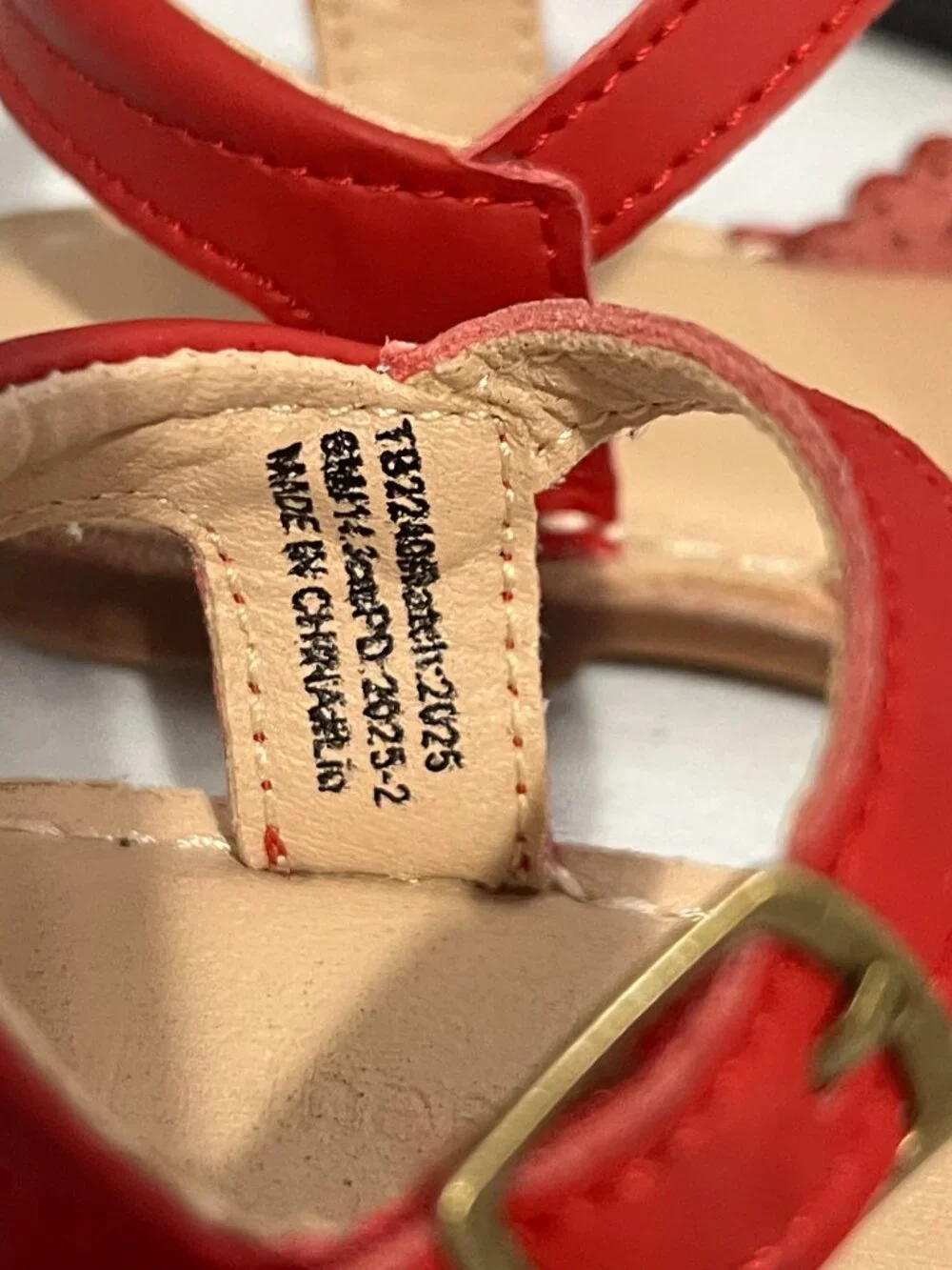 Thee Bron Toddler Girl Red Sandal Size 22 US 6